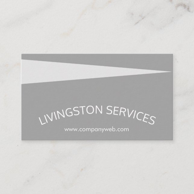 Grey Professional Curved & Simple Modern Business Card (Front)