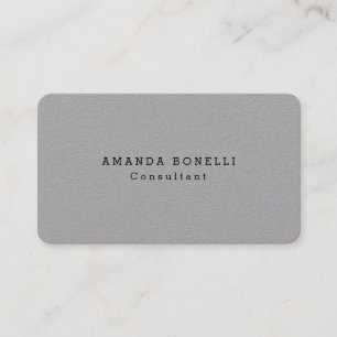 Grey Professional Minimalist Modern Simple Plain Business Card