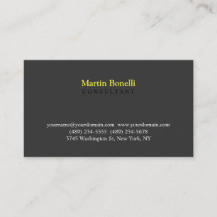 Grey Professional Modern Plain Business Card