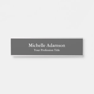 Grey Professional Plain Modern Door Sign