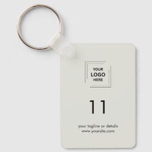 Grey Property Number Logo Hospitality Design Key Ring