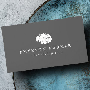 Grey psychologist psychiatrist counsellor modern business card