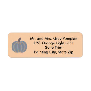 Grey Pumpkin Orange Lights Halloween Address Label Return Address Label