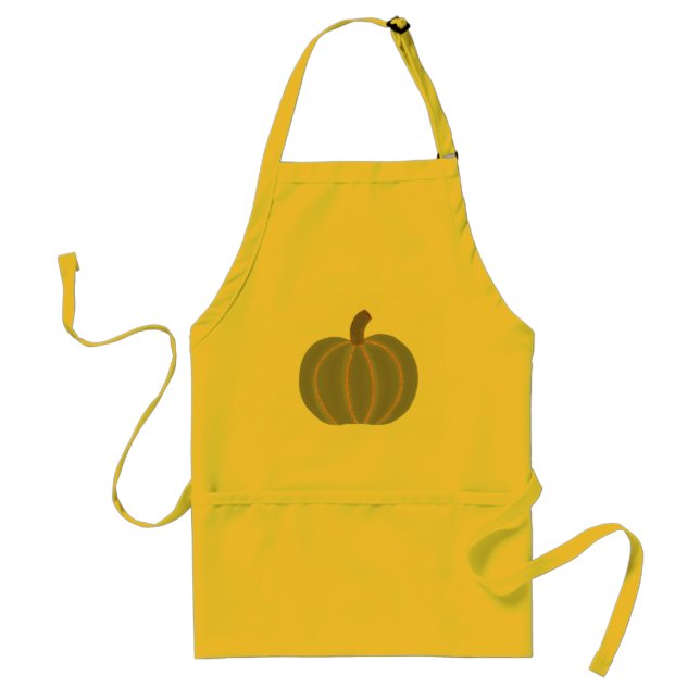 Grey Pumpkin Orange Lights Halloween Aprons (Front)
