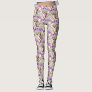 Grey Purple Cherubs Leggings
