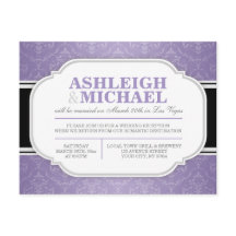 Grey & Purple Damask Wedding Reception ONLY