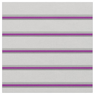 Grey, Purple, Dark Grey & Light Grey Stripes Fabric