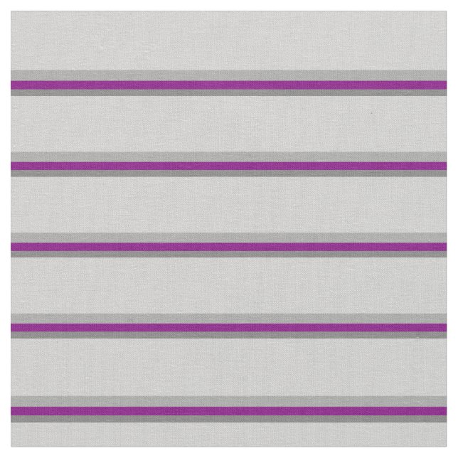 Grey, Purple, Dark Grey & Light Grey Stripes Fabric (Close Up)