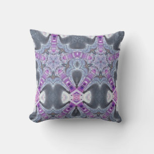 Grey purple geometric pattern gift throw pillow