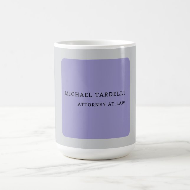 Grey Purple Minimalist Classical Professional Coffee Mug (Center)