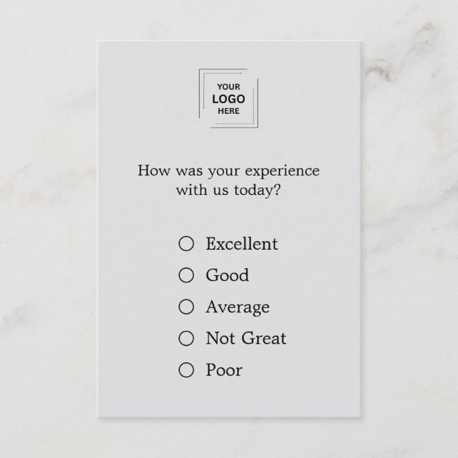 Grey QR Customer Feedback Survey Insert Card (Front)