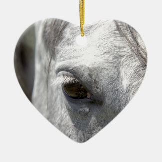 Grey Quarter Horse Stallion Ceramic Tree Decoration