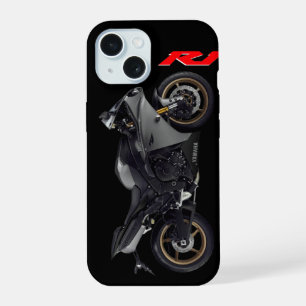 Grey R1 Sportsbike Motorcycle iPhone 15 Case