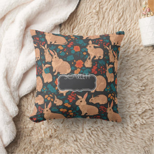 Grey Rabbit Mosaic Colourful Personalised Pattern Cushion