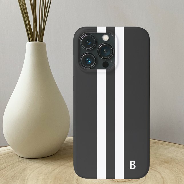 Grey Racing Stripe Case-Mate iPhone Case (Creator Uploaded)