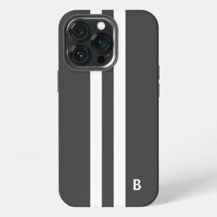 Grey Racing Stripe iPhone 13 Pro Case