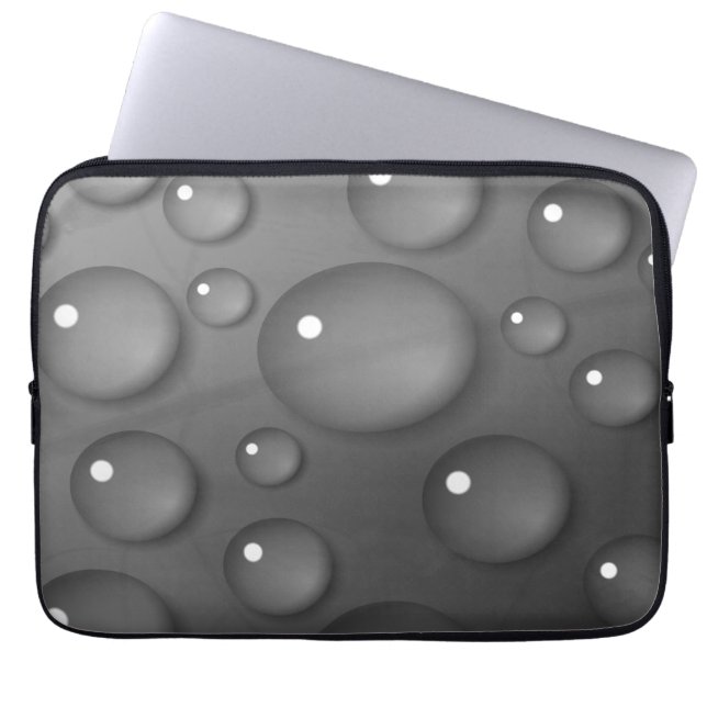 Grey Raindrop Background Laptop Sleeve (Front)