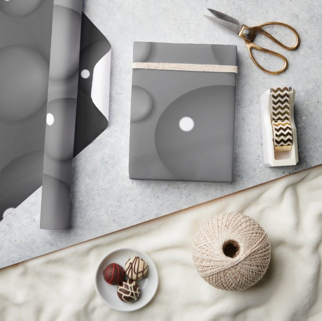 Grey Raindrop Background Wrapping Paper (Crafts)
