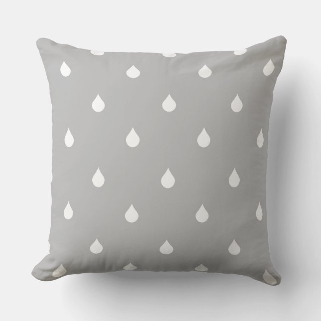 grey raindrops cushion (Front)