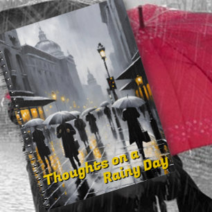 Grey Rainy City Street Scene Notebook