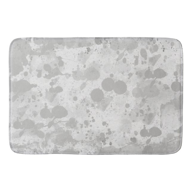 Grey Ranges Splash Brush On Grunge Paper Texture Bath Mat (Front)