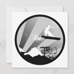 grey rays snowboarding invitation