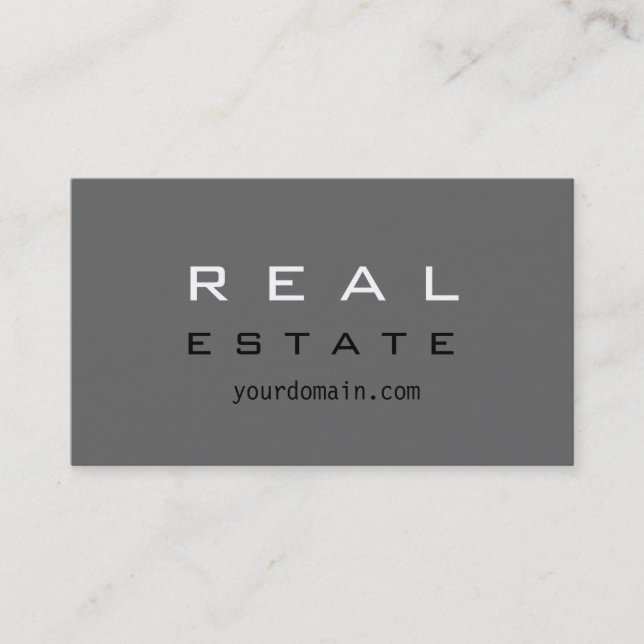Grey Real Estate Agent Business Card (Front)