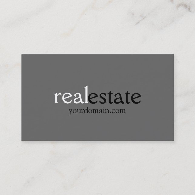 Grey Real Estate Agent Business Card (Front)