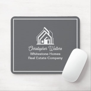 Grey Real Estate Company Custom Realty Office Mouse Pad