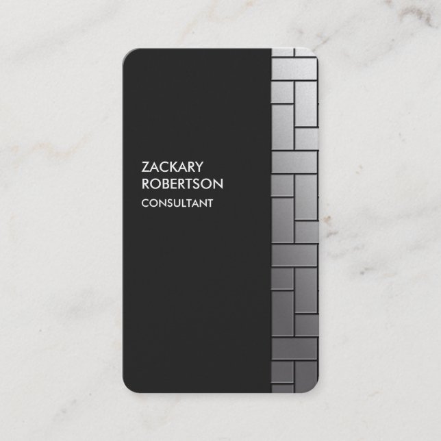 Grey Rectangles Creative Elegant Business Card (Front)