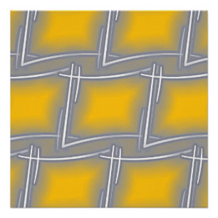 Grey Rectangular Abstract Art  Poster