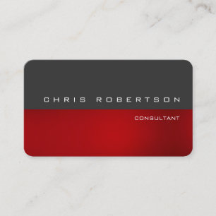 Grey Red Attractive Charming Business Card