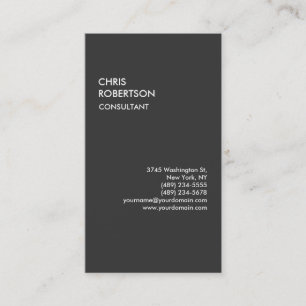 Grey Red Attractive Charming Business Card