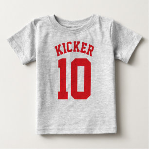 Grey & Red Baby   Sports Jersey Design Baby T-Shirt