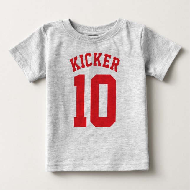 Grey & Red Baby | Sports Jersey Design Baby T-Shirt (Front)