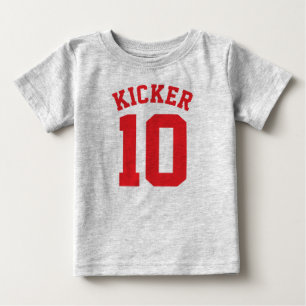 Grey & Red Baby   Sports Jersey Design T-Shirt
