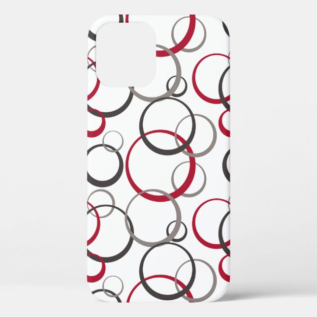Grey Red Circles white Case-Mate iPhone Case (Back)