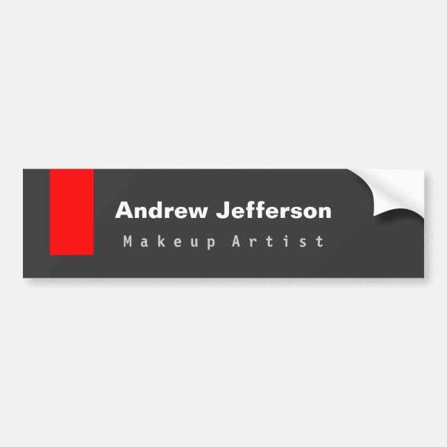 Grey Red Minimalist Modern Plain Remarkable Bumper Sticker (Front)