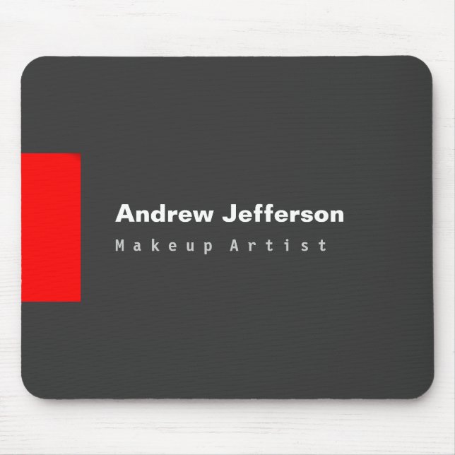 Grey Red Minimalist Modern Plain Remarkable Mouse Pad (Front)