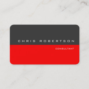 Grey Red Modern Simple Business Card