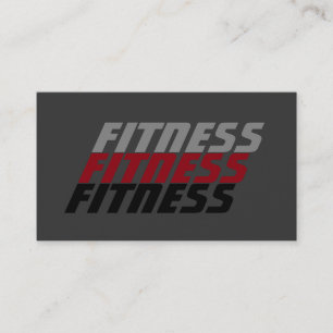 Grey Red Modern Sophisitcated Personal Trainer Business Card