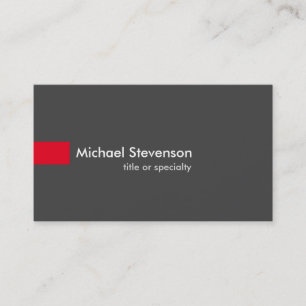 Grey Red Modern Unique Consultant Business Card