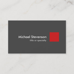 Grey Red Modern Unique Stylish Business Card