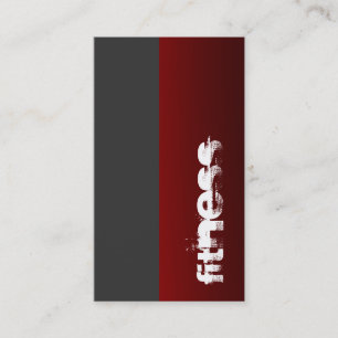 Grey Red Personal Trainer Fitness Business Card