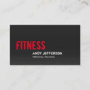 Grey Red Personal Trainer Sport Fitness Business Card