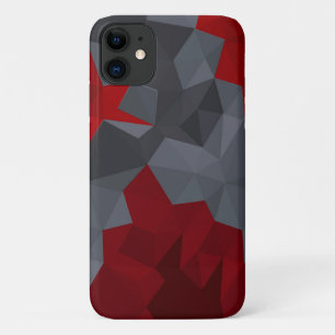 Grey, red randomly arranged triangles. iPhone 11 case