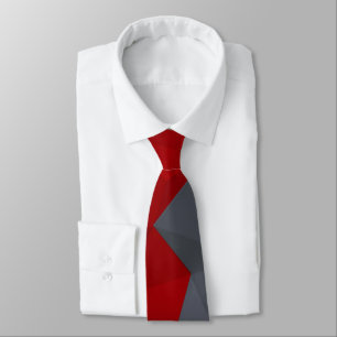 Grey, red randomly arranged triangles. tie