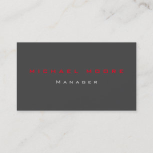 Grey red standard exclusive unique private business card