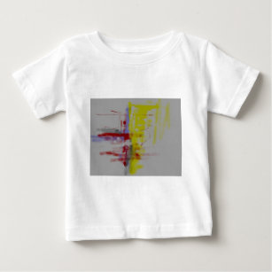 Grey Red Yellow Abstract Expressionist Baby T-Shirt