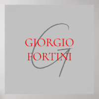 Grey Red Your Name Initial Monogram Modern